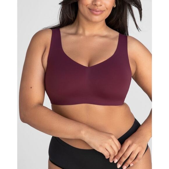 Honeylove Set Bras 3X Blush Maroon Fig Black Big Chest Comfort V-Neck Silhouette - Picture 7 of 8
